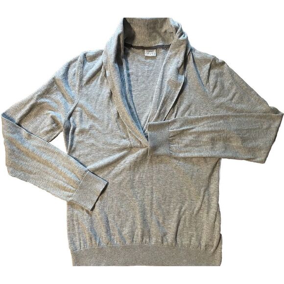 Esprit Women's‎ V-Neck Long Sleeve Pullover Lightweight Sweater Gray Size Large - Picture 1 of 7